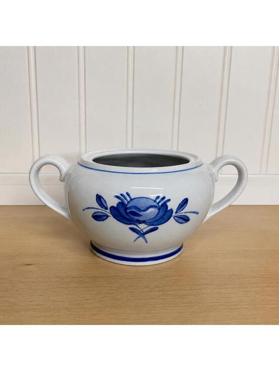 Arabia Other - Arabia Blue Rose Handpainted Ceramic Sugar Bowl Finland